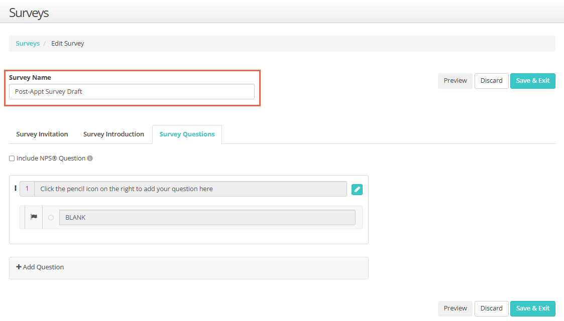 Create a new survey
