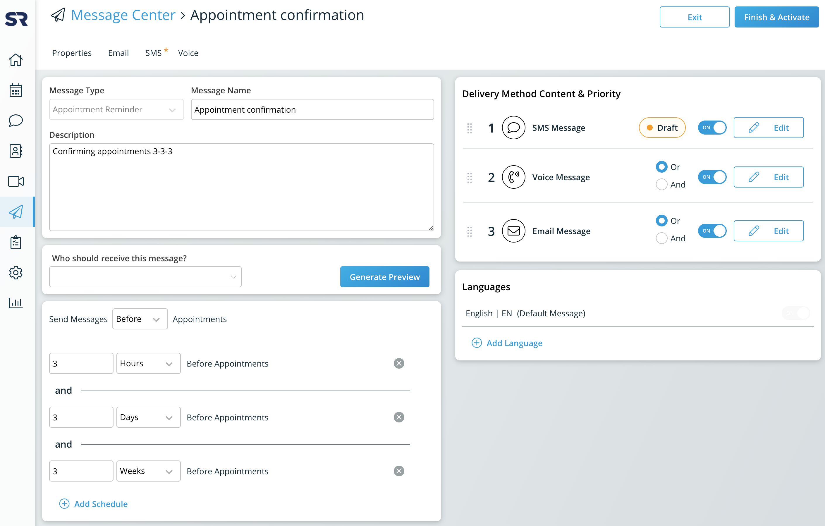 Edit existing message definitions