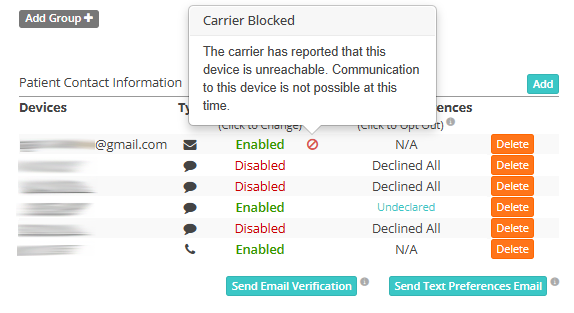 Why are patients not receiving some of my messages?