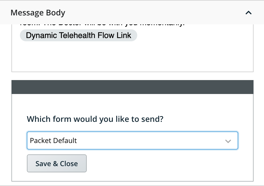 Include a telehealth link in a reminder message