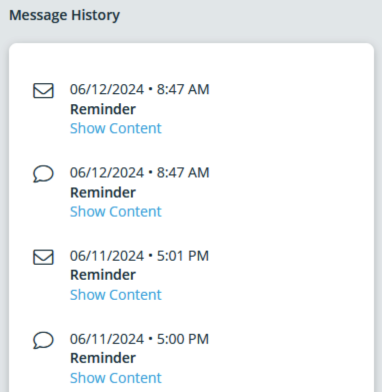 View patient appointment and message history