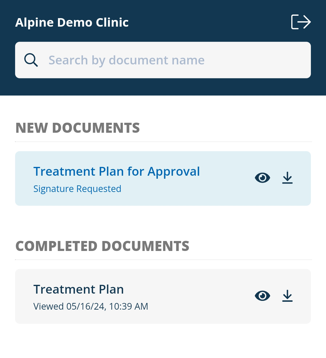 Preview the patient experience for secure documents